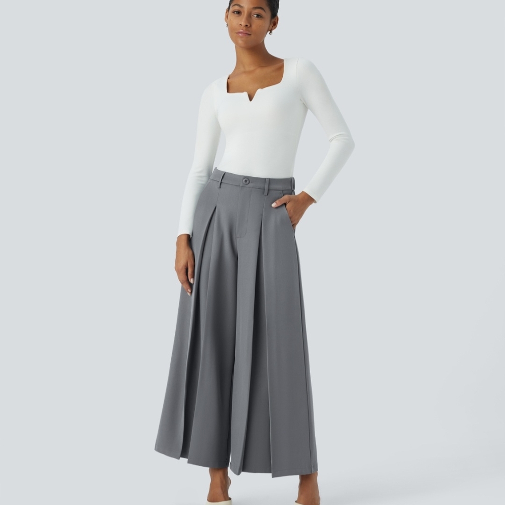NWT HALARA High Waisted Side Pocket Wide Leg Culottes (Size: XS) - Picture 6 of 10
